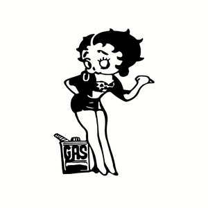 betty boop decal sticker betty boop hitch for gas  5&quot;x7&quot;