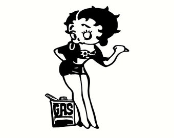 betty boop decal sticker betty boop hitch for gas  5"x7"