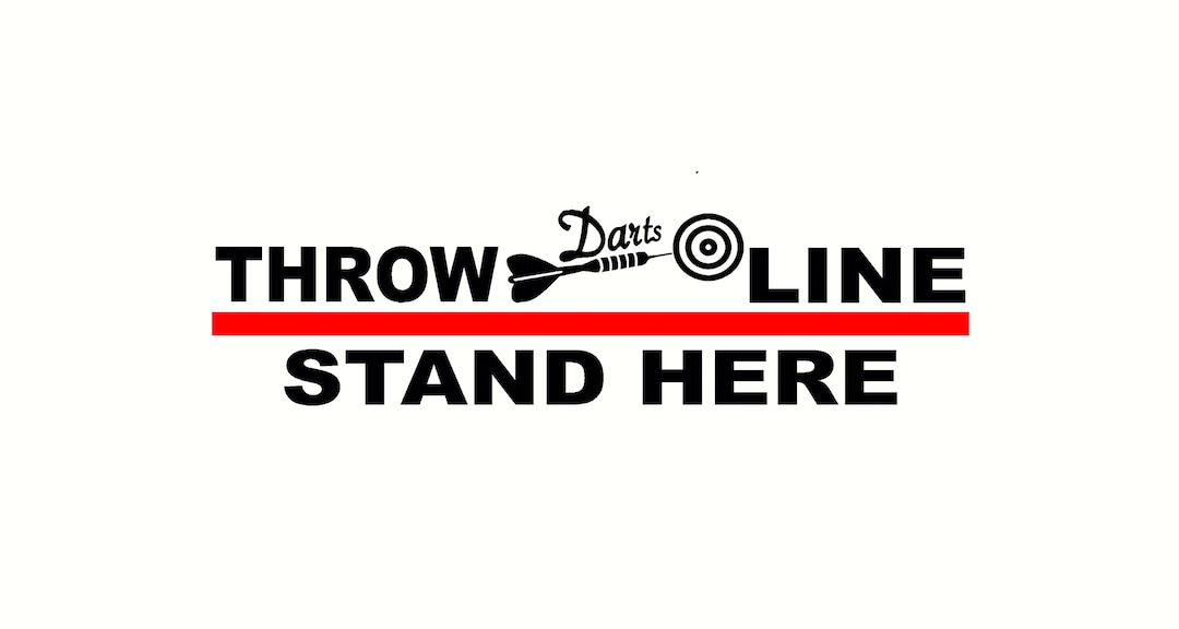 Decal Floor Graphic Dart Players Throw Line Stand Here Darts Decal Etsy