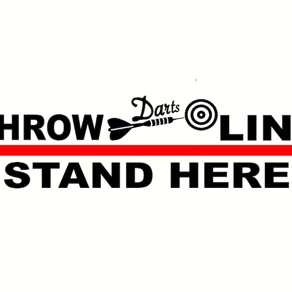 decal floor graphic dart players throw line stand here darts decal