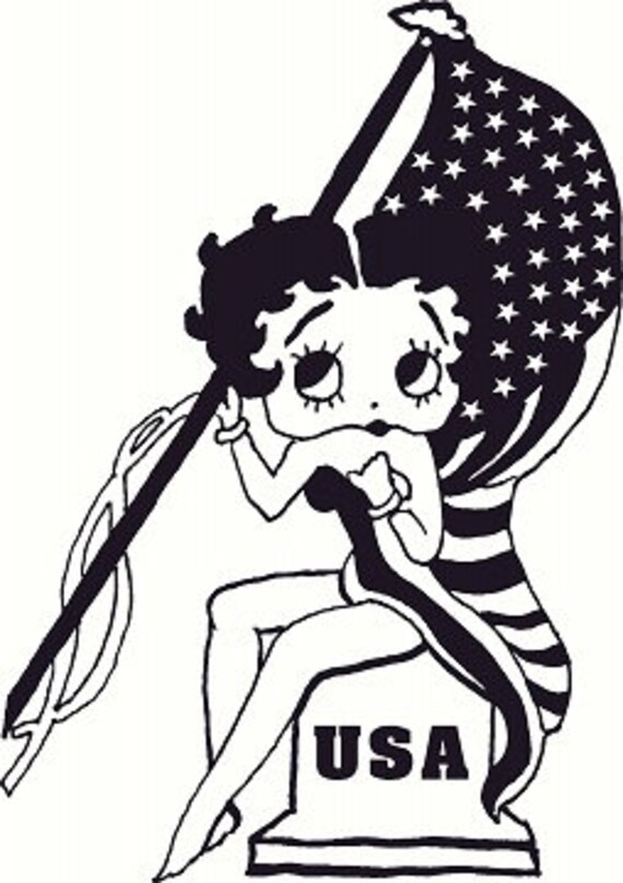 Betty Boop Decal Sticker USA American Flag Sexy Betty 5