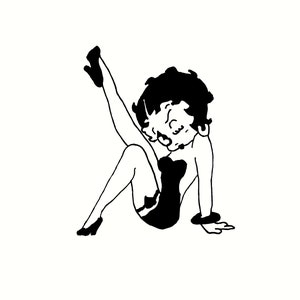 betty boop decal sticker betty kicking seated betty boop decal 5&quot;x7&quot;