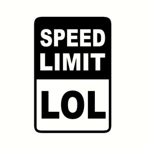 speed limit lol funny mini road sign decal sticker