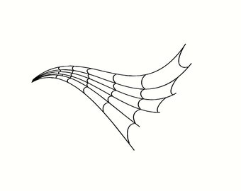 swooping corner spider web decal sticker 10" x 7"