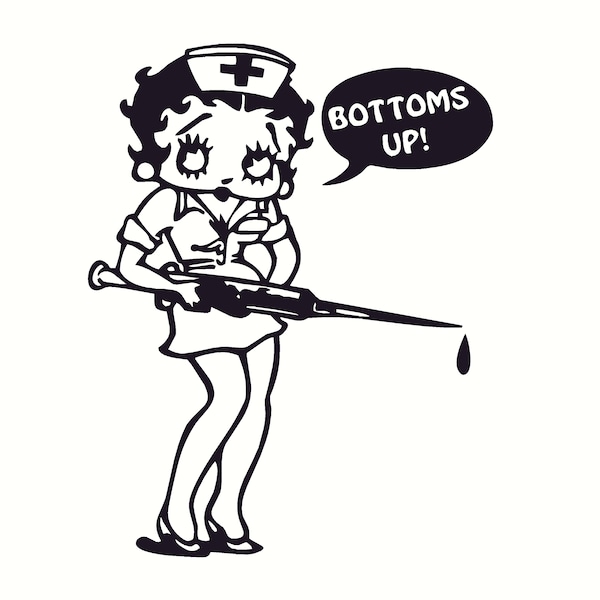 betty boop decal sticker nurse betty bottoms up decal 5"x7"