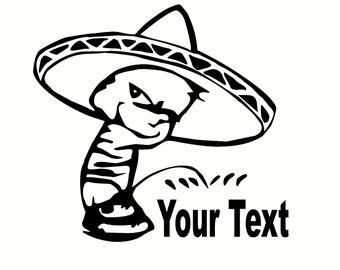 calvin spanish sobrero pee on your text designs sticker decal