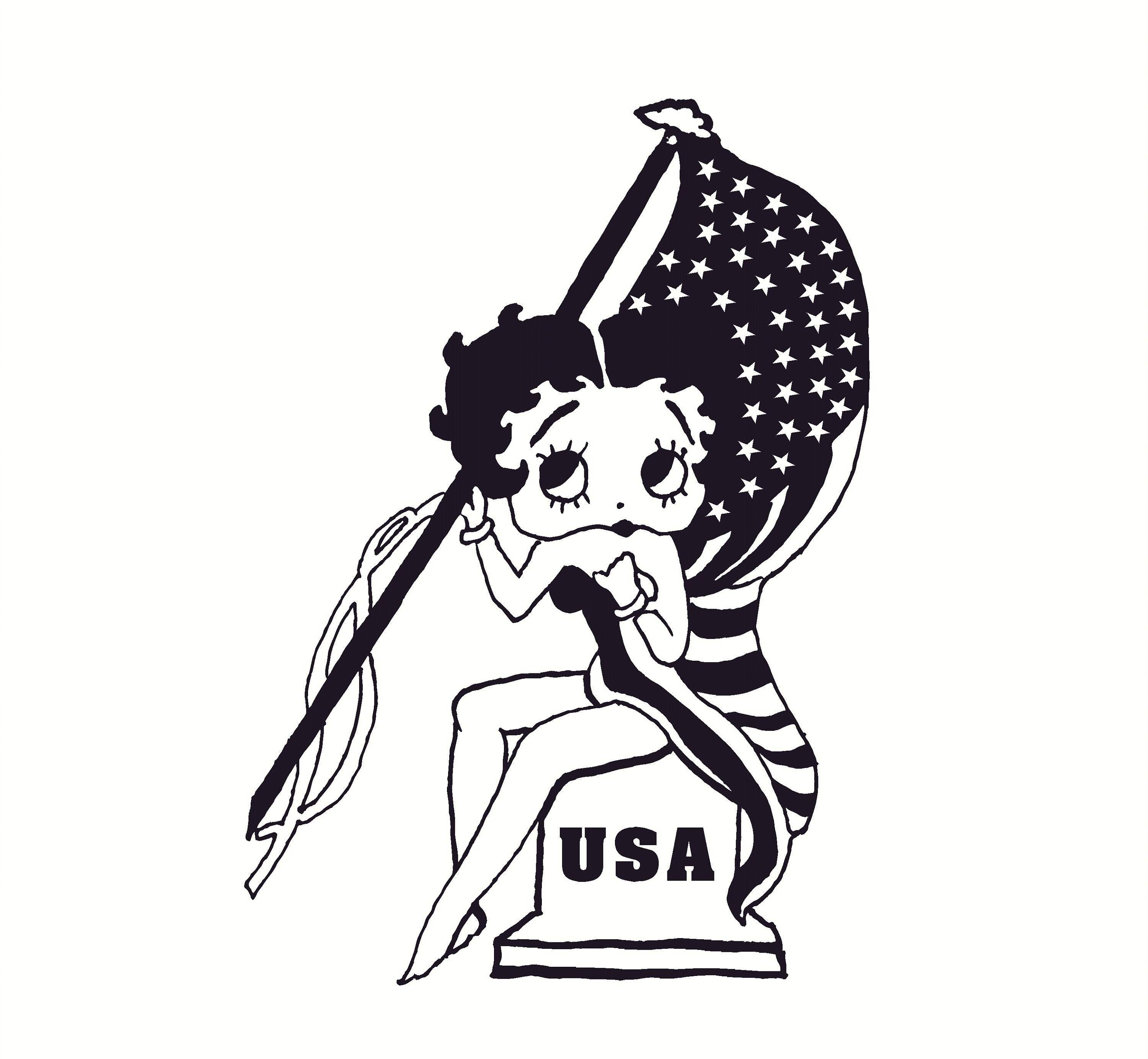 Betty Boop Decal Sticker USA American Flag Sexy Betty 5