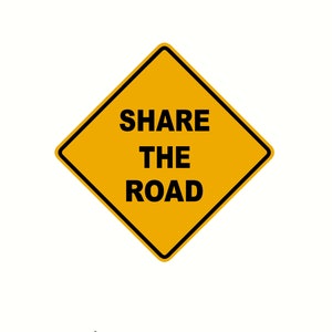 share the road mini road sign decal sticker