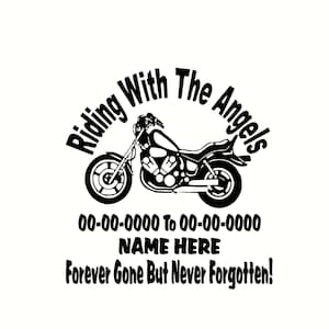 Riding With the Angels in Memory of Motorcycle Design Decal Sticker - Etsy