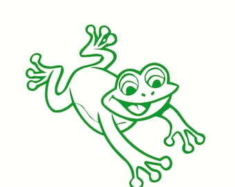 frog hopping decal vinyl art any smooth surface decal 5"x 6"