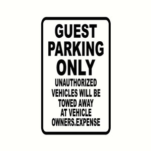 guest parking only decal, mini sign decal only DIY sign vinyl decal 5.5 x 8.5