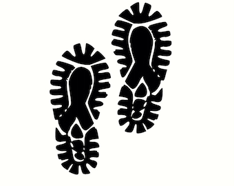 Shoe Prints Vinyl Decal, Shop Floor Sticker (3.75x8.50)