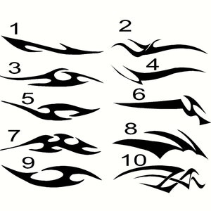 tribal designs 10 to choose from decal sticker quality vinyl 2.50 to 4.50&quot; x 11.50&quot; long