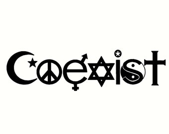 coexist decal vinyl sticker custom decal 3.00 X 8.50