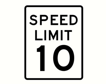 Speed Limit Vinyl Decal, Street Sign Sticker (6x8.5 inch)