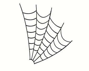 round corner spider web decal sticker 10" x 8"