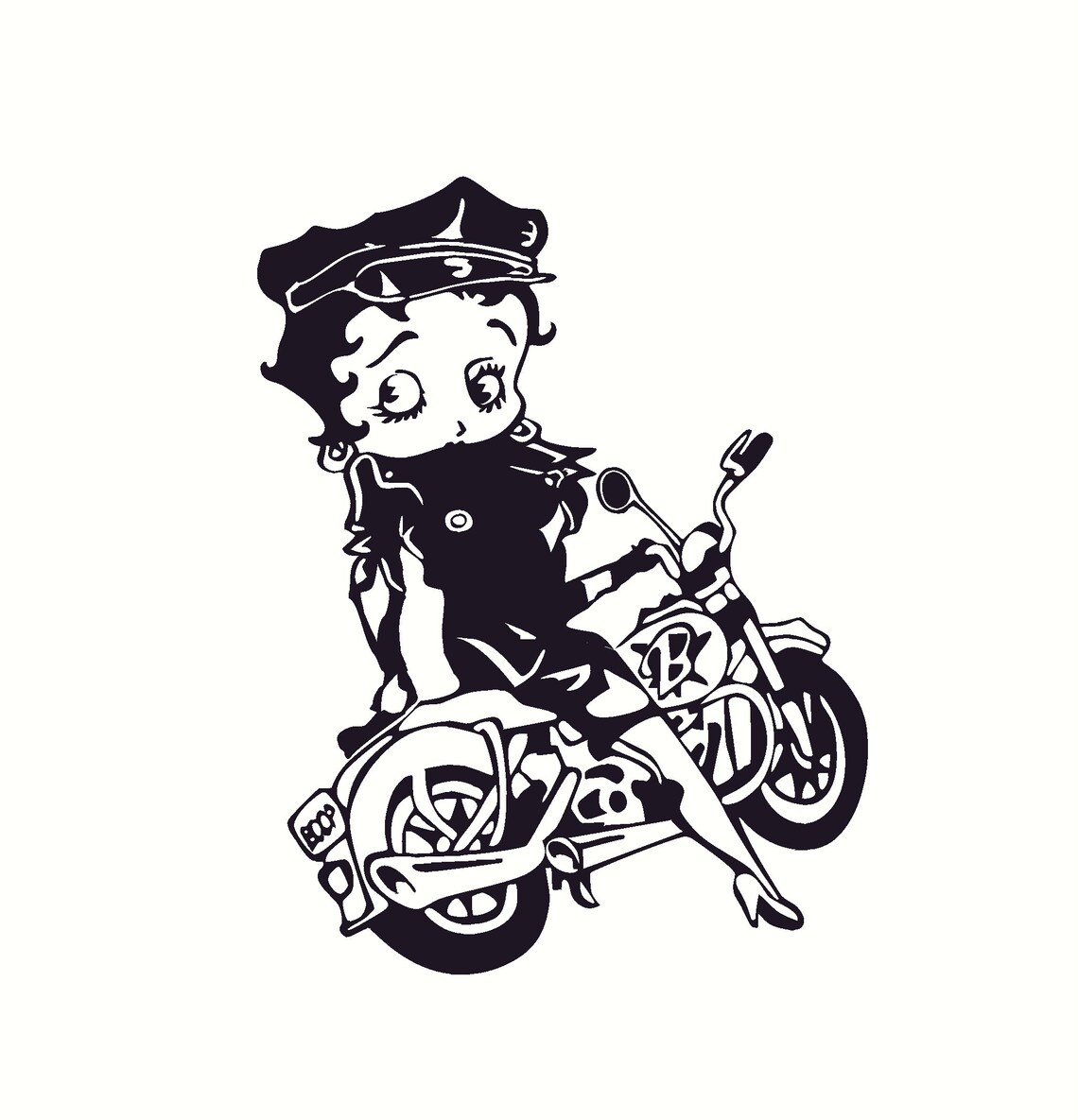 Betty boop decal sticker betty biker leather coat sexy betty Etsy