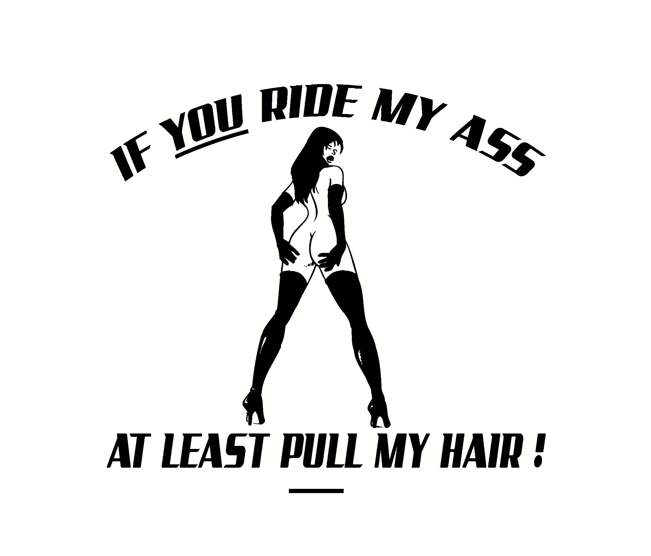 if your going to ride my ass at least pull my hair standing ass design