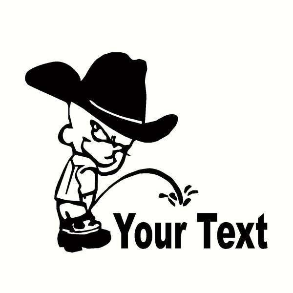 calvin cowboy pee on  your text designs sticker
