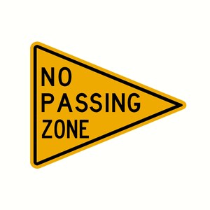 no passing zone mini road sign decal sticker