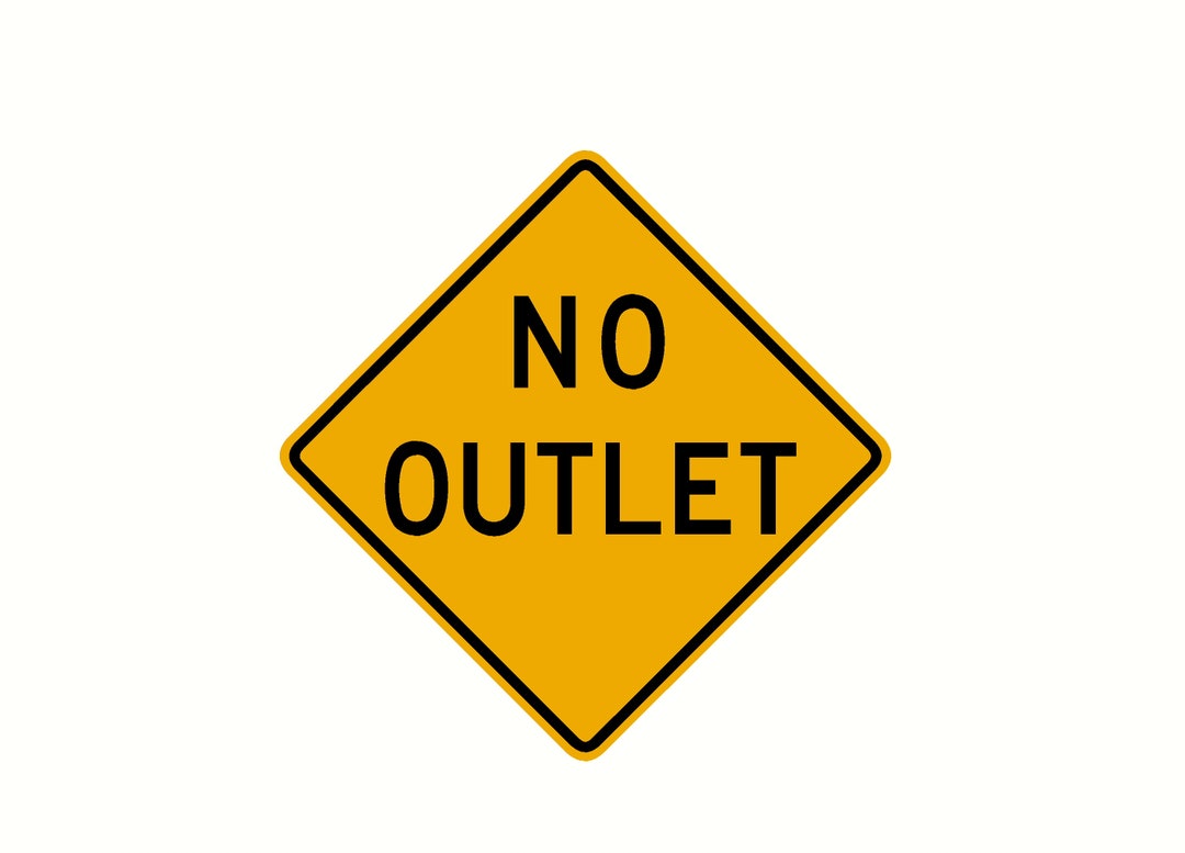 No Outlet Mini Road Sign Decal Sticker - Etsy