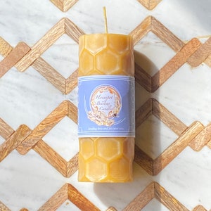Handpoured Honeycomb Beeswax Pillar