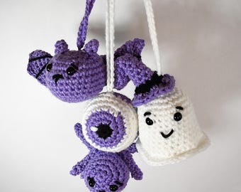 Halloween Car Buddies Crochet Pattern PDF | Bat, Ghost & Spider | Instant Download