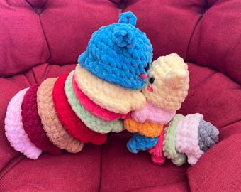 Patron PDF Amigurumi pour mère et bébé, chenille au crochet
