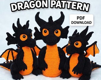 Patron au crochet Amigurumi Dragon : peluche fantastique (Patron PDF)