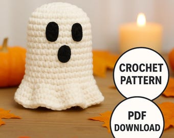 Plush Ghost Crochet Pattern: Beginner Halloween Amigurumi (PDF Pattern)