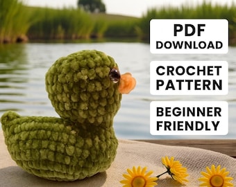 Patrón de patito de goma a crochet sin costuras: Amigurumi para principiantes (Patrón PDF)
