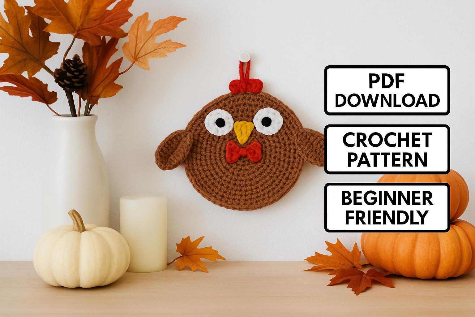 Turkey Chicken Potholder Farmhouse Trivet Pattern