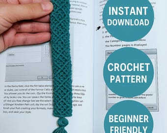 Modèle de marque-page tressé au crochet : pompon facile à faire soi-même (téléchargement PDF)