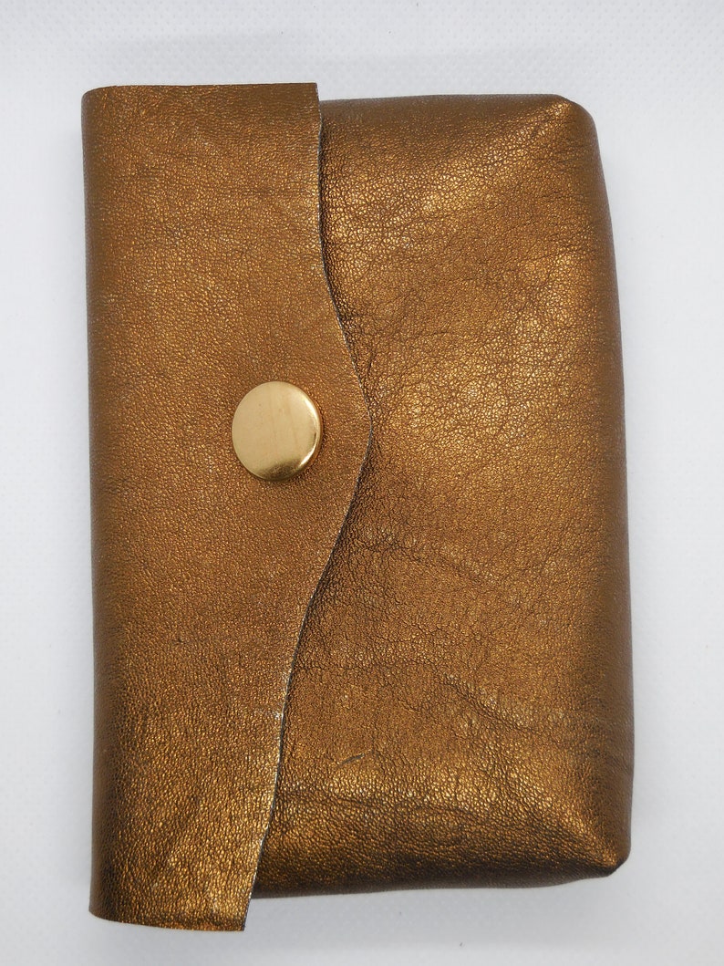 Gold Leather Pocket Bible Cover Etsy