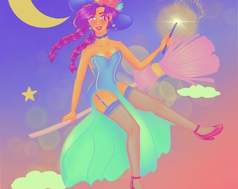 Witch Nova Halloween Art Print: Original Character Design (Digital Download)