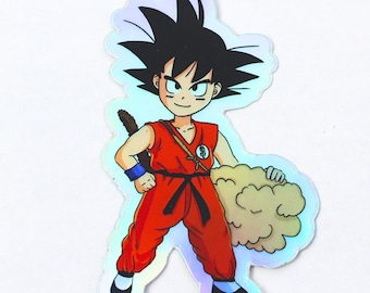 Holographic Anime Martial Artist Sticker: Waterproof Vinyl Decal