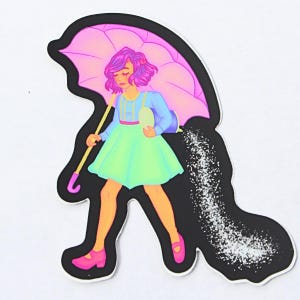 Salty Nova Vinyl Sticker – Original Character Inspired by Vintage Salt Girl Logo, Waterproof Sticker, Vaporwave Decal 3 in
