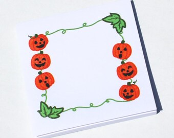 Post-it-notities met witte pompoen: Halloween Jack-o'-Lantern-notitieblok
