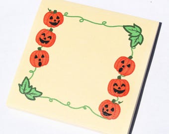 Pumpkin Vine Post-it-notities: Halloween Jack-o'-Lantern-notitieblok