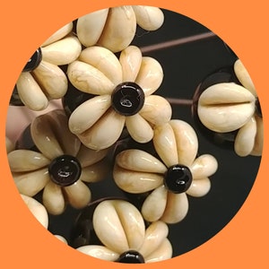 Bowl Poker PokeysGlass 1pc Flower pipe tool ream BLACK & IVORY Glass Bowl poke 5&quot; rod USA flower pipe pokeys