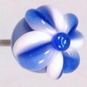 Blue POKER PokeysGlass ONE Flower Pipe Poker Bowl Poke reamer pipe cleaner plant decor  tool  smokers accessories glass pipe poker