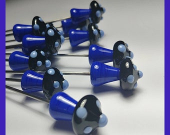 1pc Black Mushroom Pokey Pipe Tool Blue bowl poke plant stake pokey reamer cleaner smoke accessory GUY colors PokeysGlass mushroom pipe