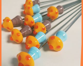 Bowl POKER Mushroom Poker 1pc Smokers Pipe Tool PokeysGlass pipe poker cleaner reamer glass mini mushroom pipe poker tool Sale USA