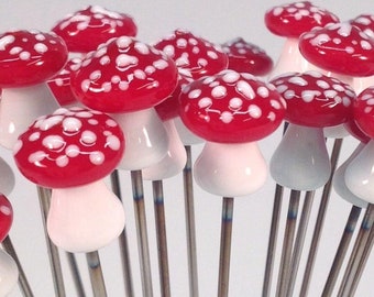ONE Red Mushroom Glass Pipe Poker Bowl poke Plant Stake pipe tool smoker accessory pipe cleaner reamer Pokeys! Amanita