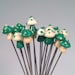 Pipe Poker Mushroom Pokeys Green and Ivory Bowl Poke Glass Pipe Pokers Plant Stake PokeysGlass Original Smoking tool  US 