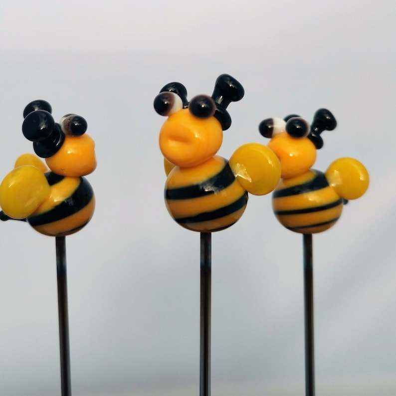 POKER Bowl Poke Glass Pipe Tool Plant Stake PokeysGlass Pokeys Honey Bee Art Glass Pipe Tool 710 420 smoker USA