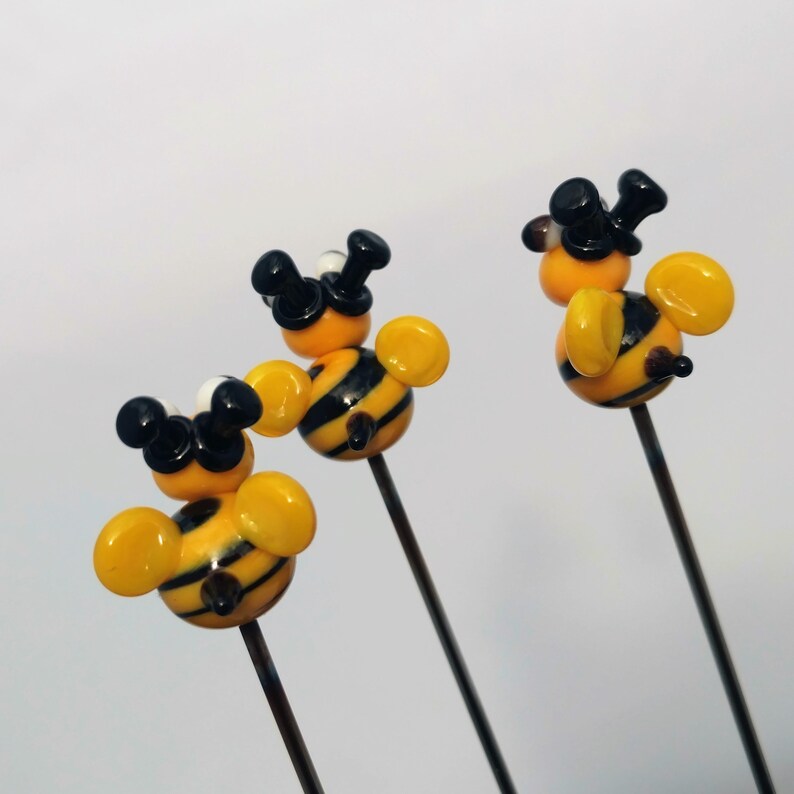 POKER Bowl Poke Glass Pipe Tool Plant Stake PokeysGlass Pokeys Honey Bee Art Glass Pipe Tool 710 420 smoker USA
