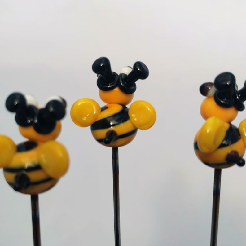 POKER Bowl Poke Glass Pipe Tool Plant Stake PokeysGlass Pokeys Honey Bee Art Glass Pipe Tool 710 420 smoker USA
