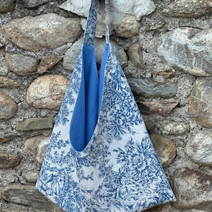 Bolso origami forrado "toile de Jouy"