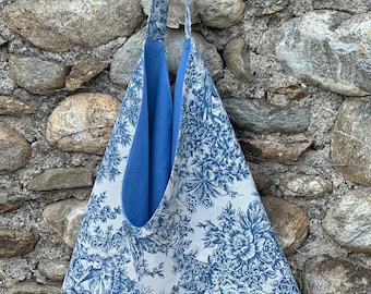 Sac origami doublé "toile de Jouy"